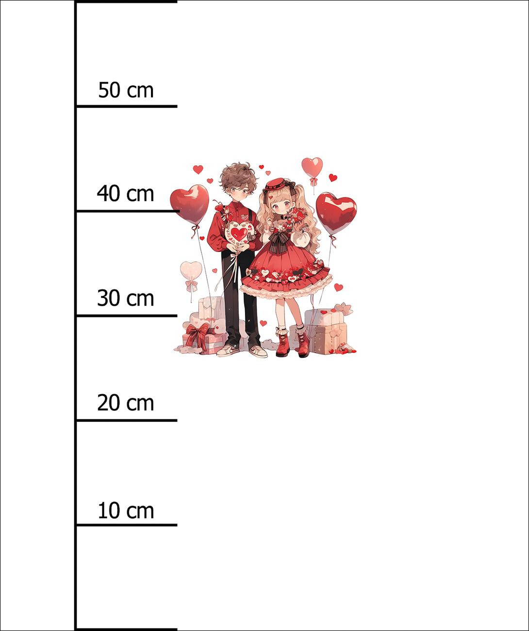 ANIME COUPLE PAT. 1 -  PANEL (60cm x 50cm) brushed knitwear with elastane ITY
