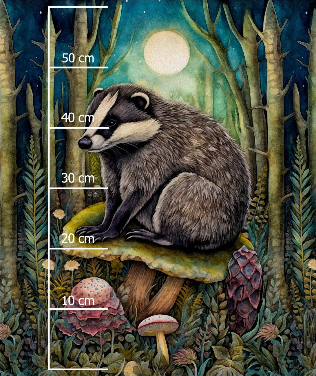 BOHO BADGER - PANEL (60cm x 50cm) SINGLE JERSEY