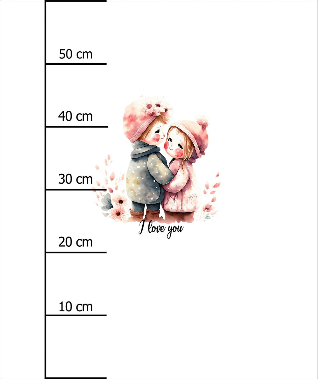 CUTE COUPLE -  PANEL (60cm x 50cm) brushed knitwear with elastane ITY