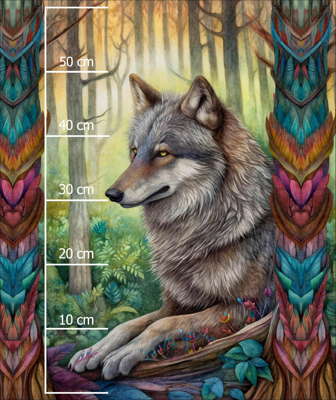 BOHO WOLF -  PANEL (60cm x 50cm) brushed knitwear with elastane ITY