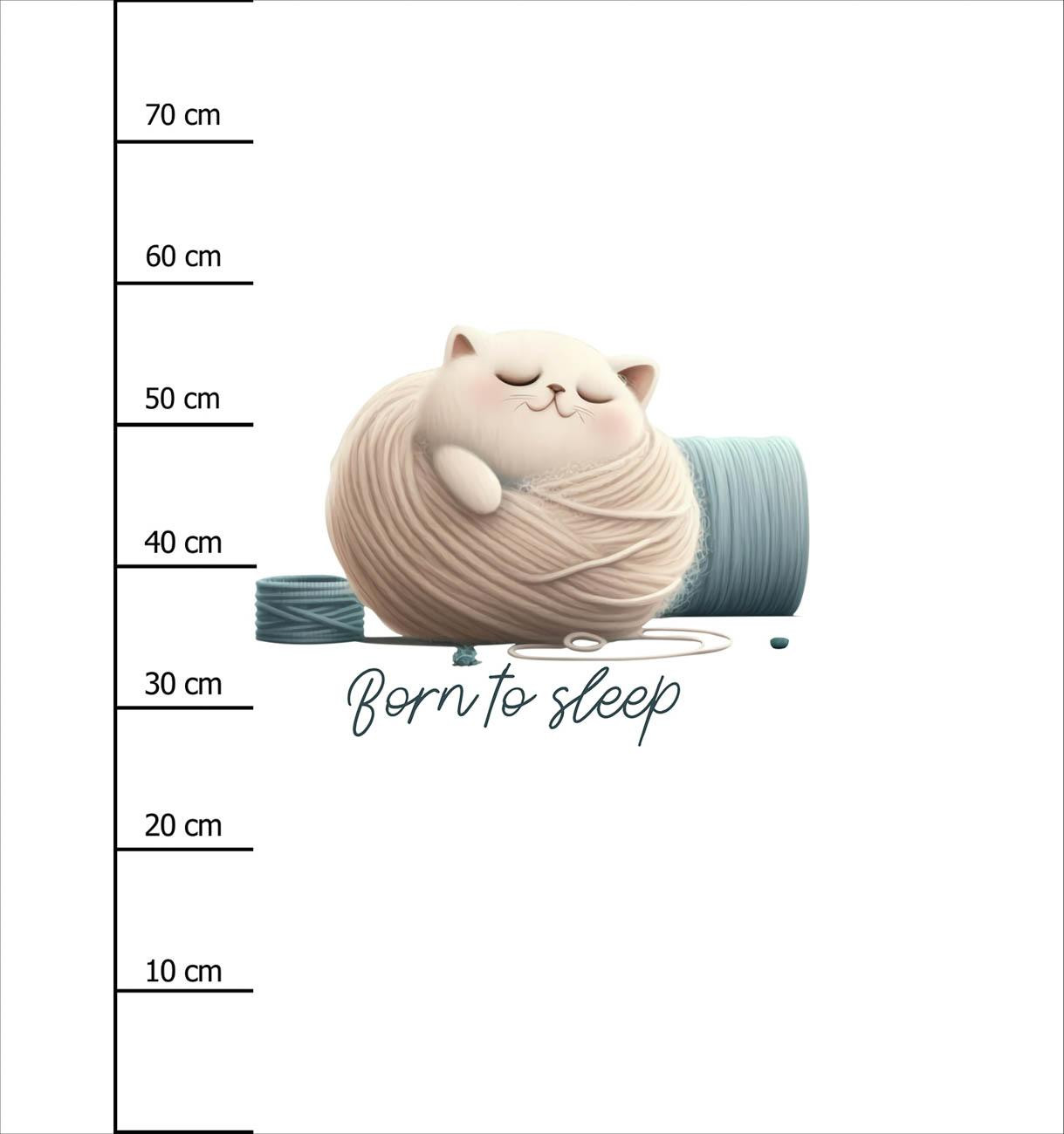 SLEEPING CAT - panel (75cm x 80cm) looped knit