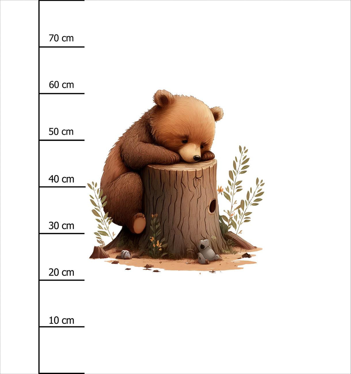 SLEEPING BEAR - panel (75cm x 80cm) brushed knitwear with elastane ITY