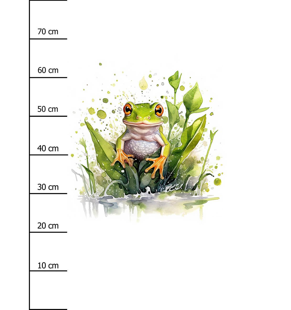WATERCOLOR FROG - panel (75cm x 80cm) looped knit