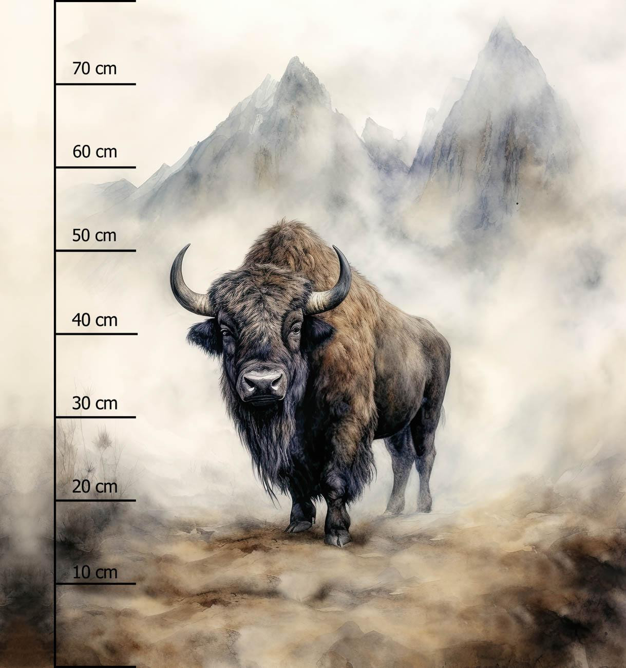 BISON - panel (75cm x 80cm) brushed knitwear with elastane ITY