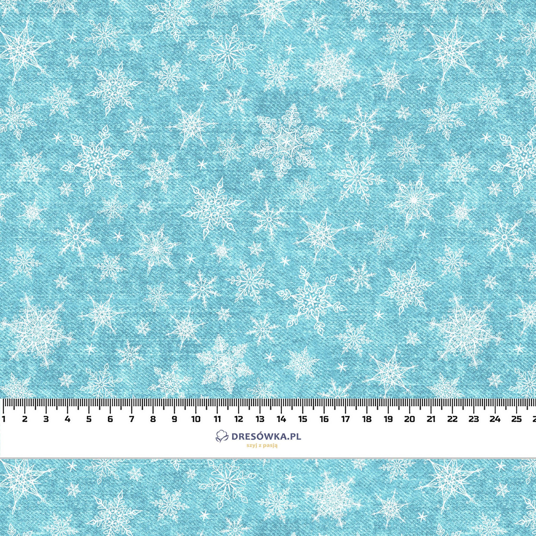 SNOWFLAKES PAT. 2 / ACID WASH SEA BLUE - Waterproof woven fabric