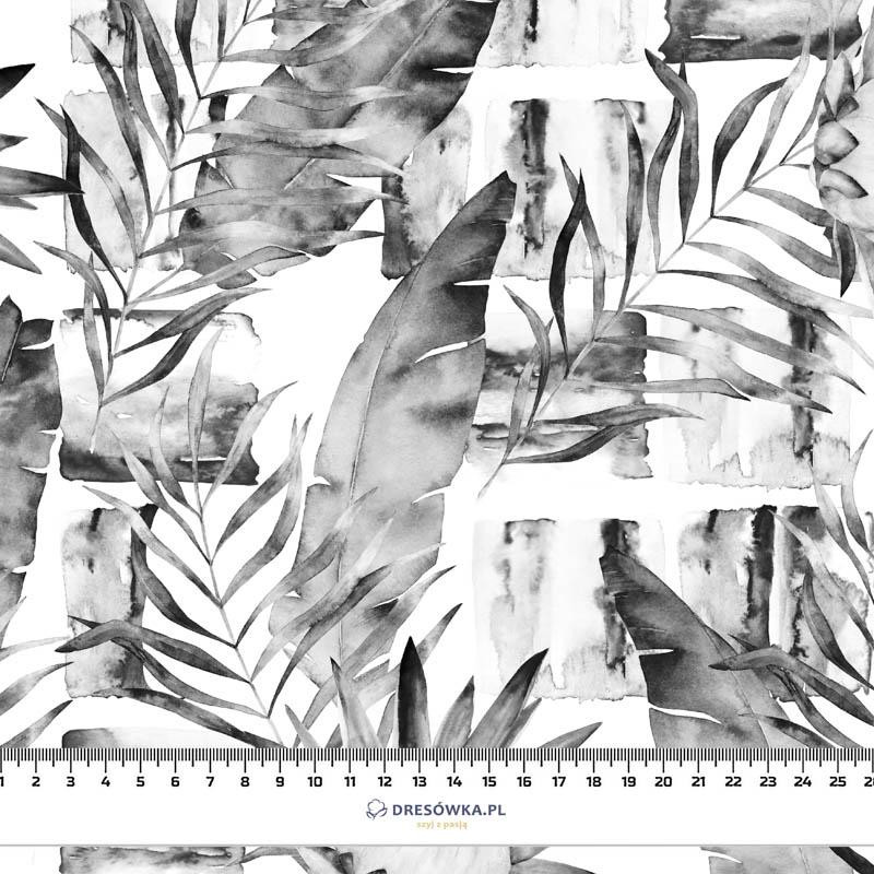 WATER-COLOR LEAVES 2.0 (GREY) / white - single jersey with elastane 