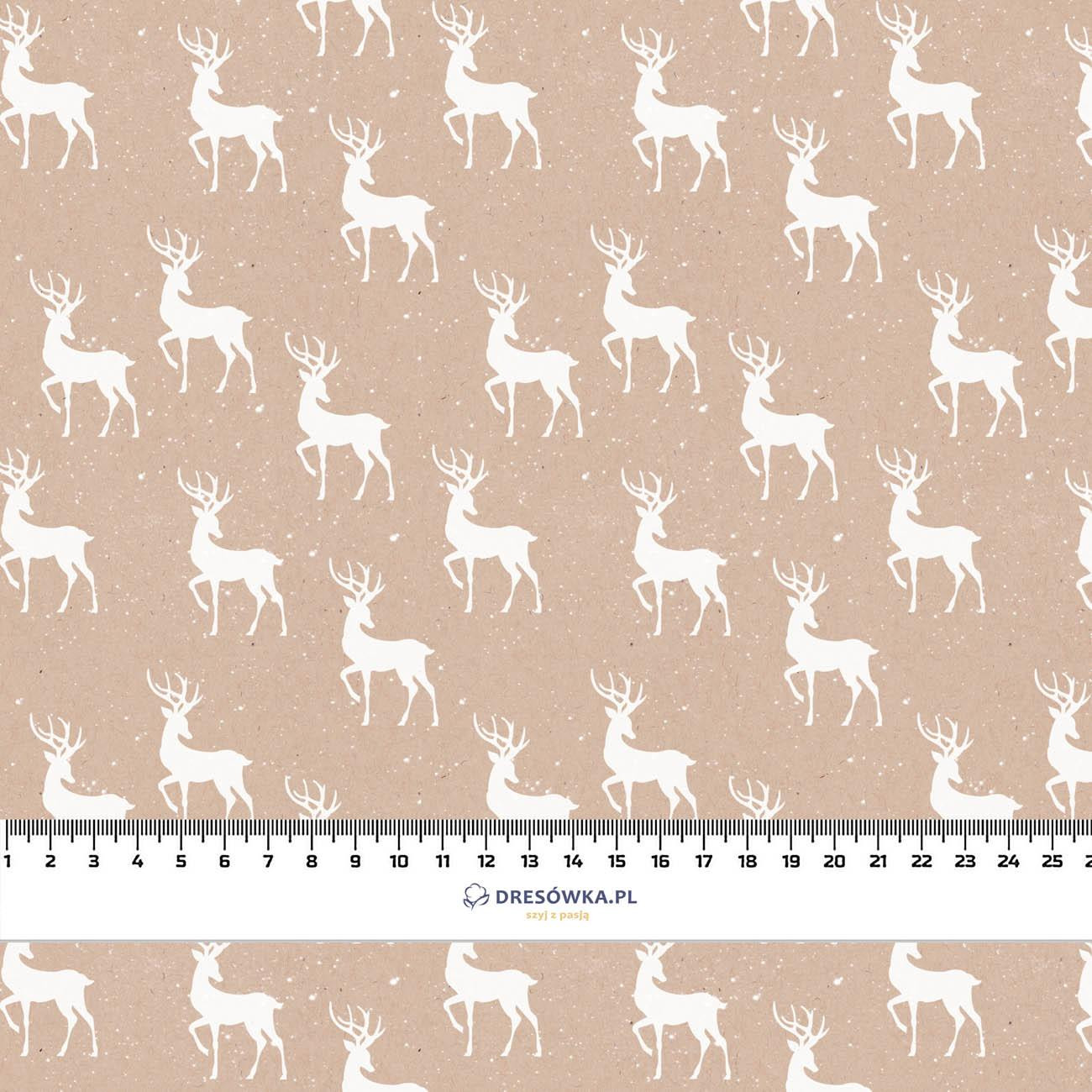 WHITE DEERS (WHITE CHRISTMAS) - looped knit fabric