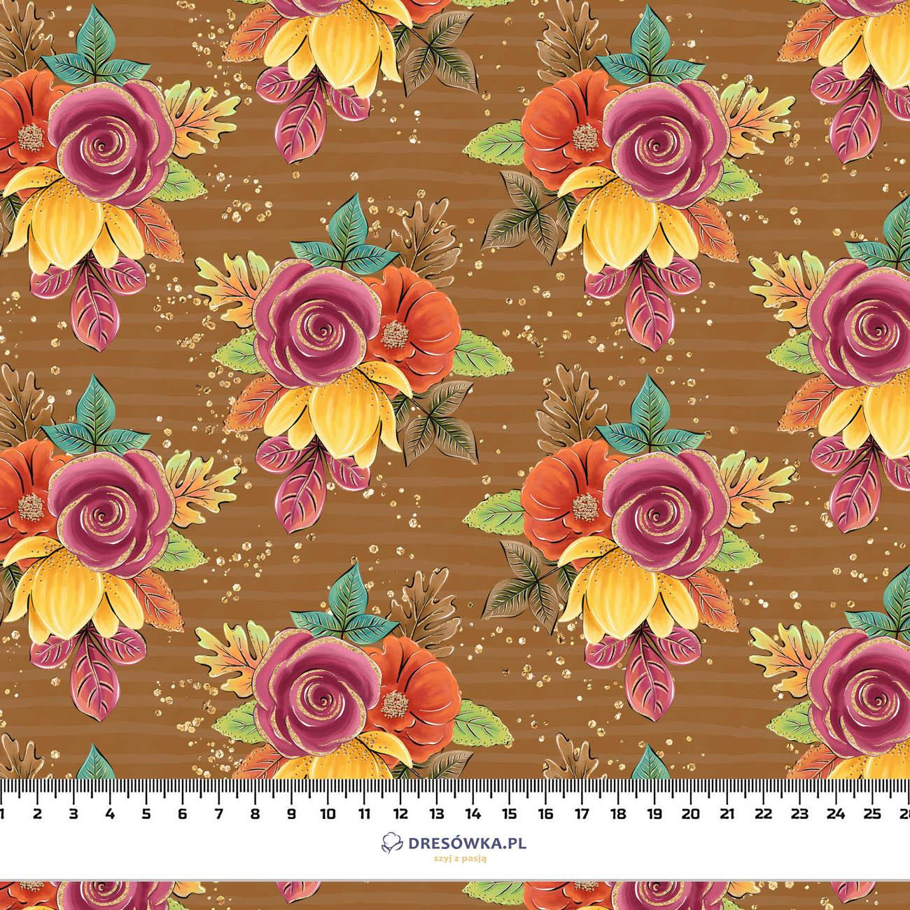 AUTUMN BOUQUET / brown (GLITTER AUTUMN) - Waterproof woven fabric