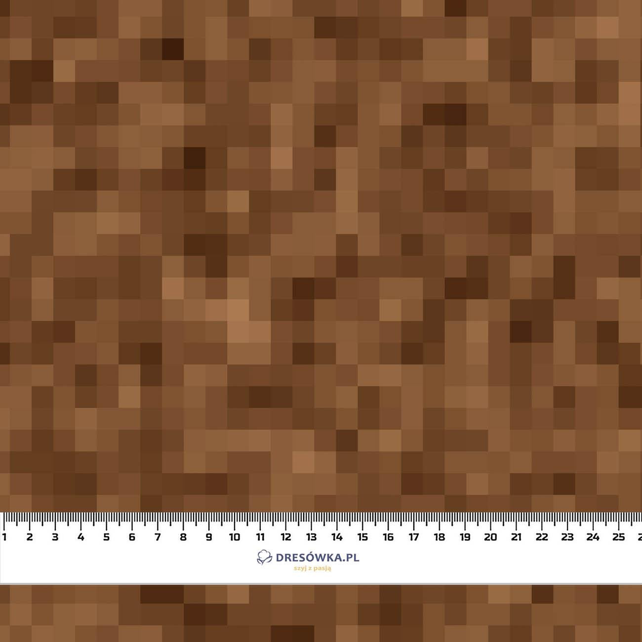 PIXELS pat. 2 / brown - Woven Fabric for tablecloths