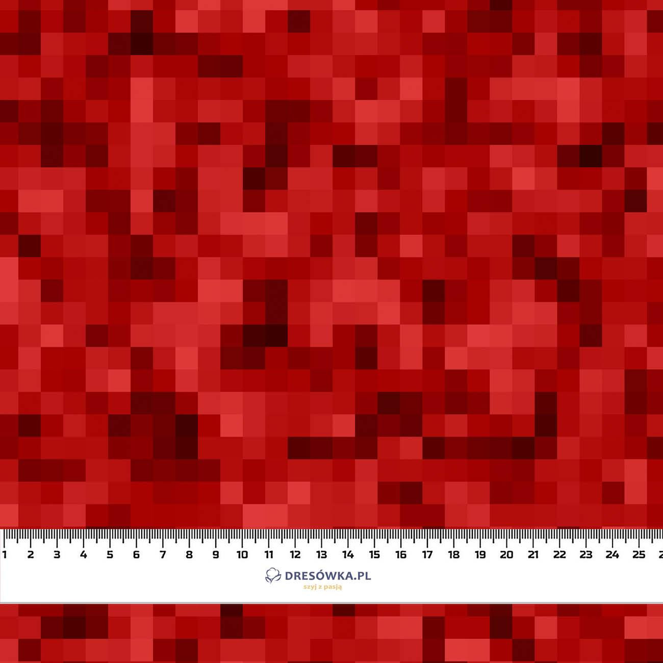 PIXELS pat. 2 / red - looped knit fabric
