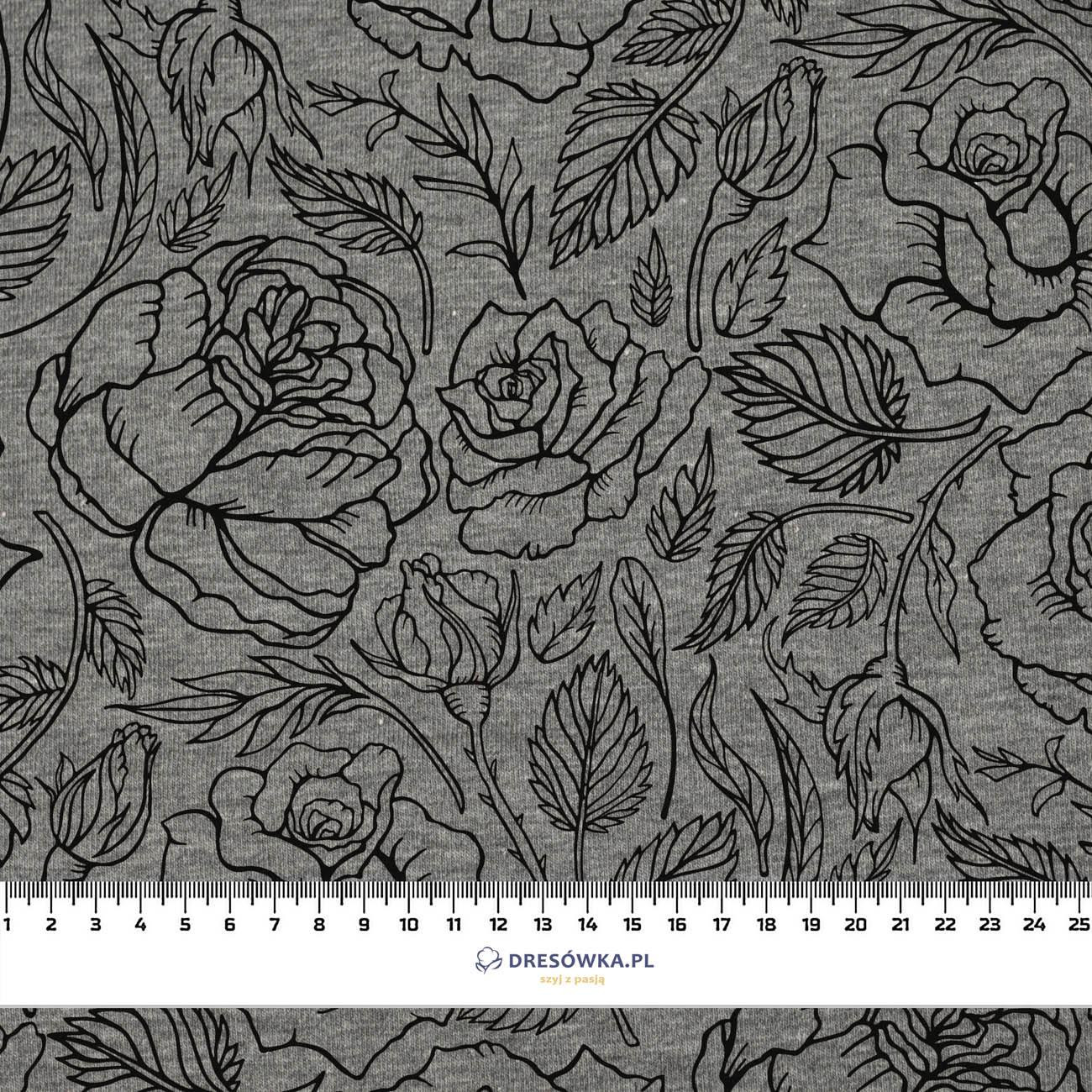 ROSES / CONTOUR  / eco melange - looped knit fabric