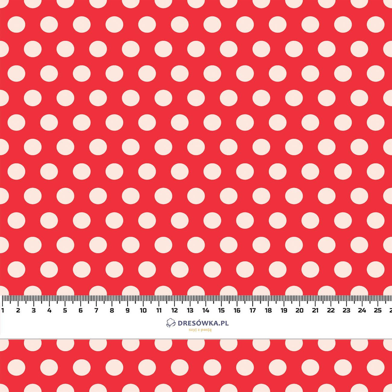 WHITE DOTS / red - Waterproof woven fabric