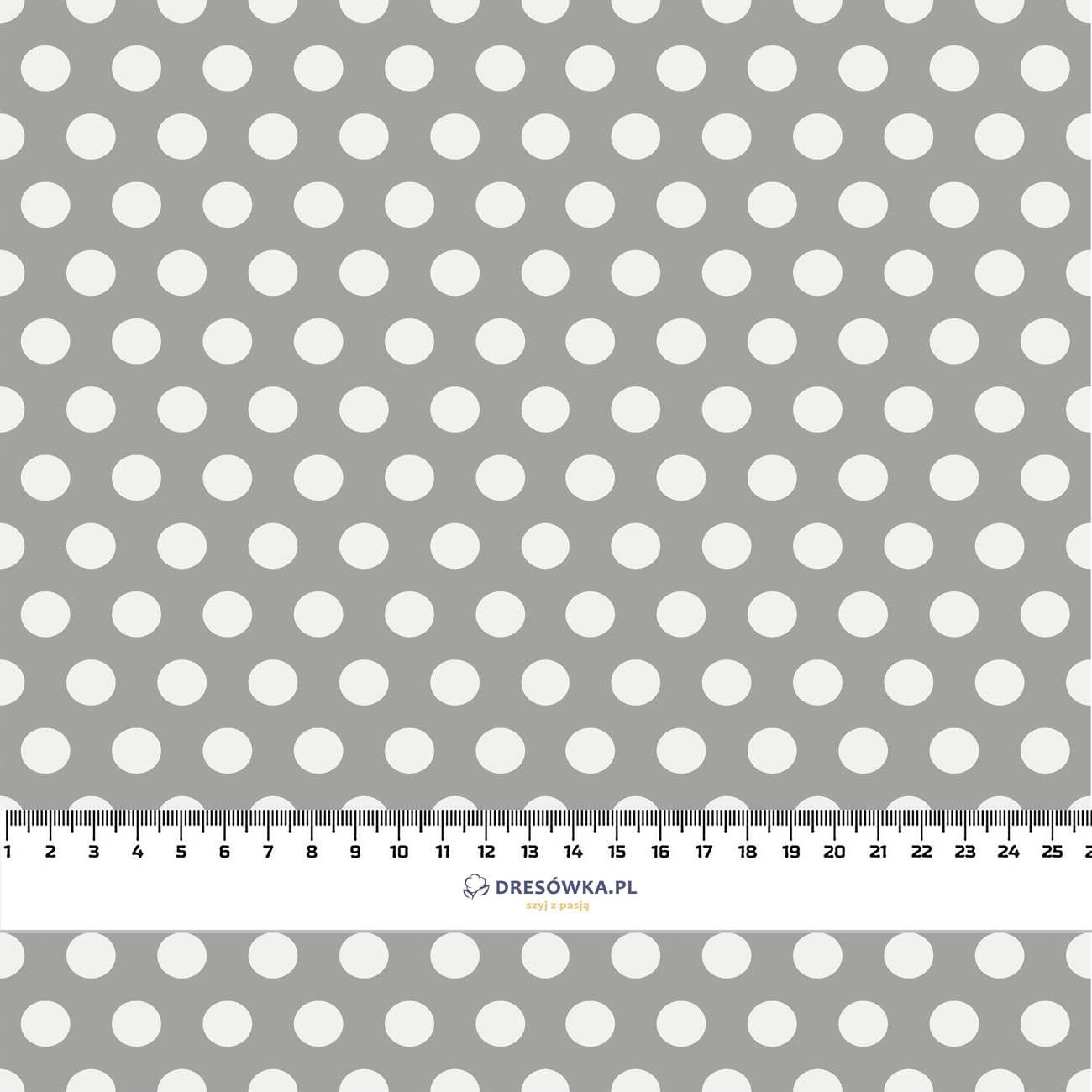 WHITE DOTS / grey  - Woven Fabric for tablecloths