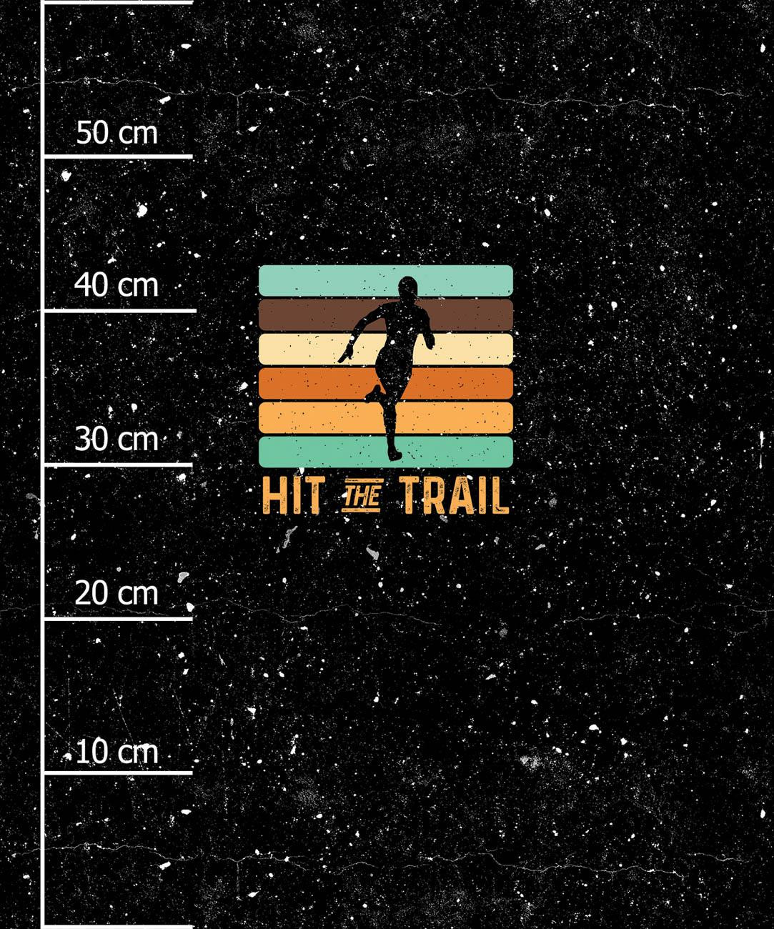 HIT THE TRAIL / black -  PANEL (60cm x 50cm) light brushed knitwear