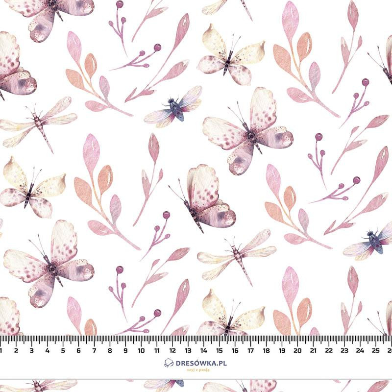 BUTTERFLIES MIX PAT. 2 (WATER-COLOR BUTTERFLIES) - viscose woven fabric