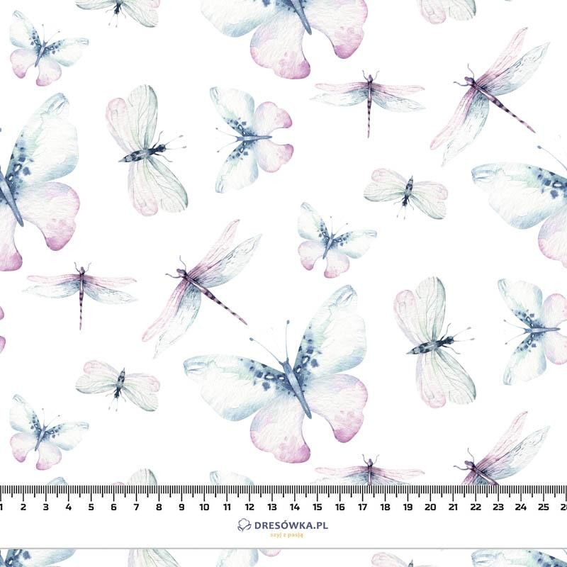 BUTTERFLIES AND DRAGONFLIES (WATER-COLOR BUTTERFLIES) - single jersey with elastane 