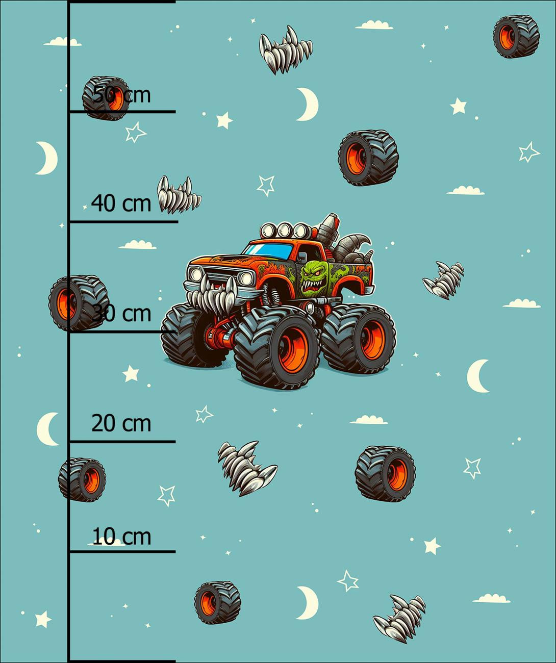 MONSTER TRUCK PAT. 1 -  PANEL (60cm x 50cm) brushed knitwear with elastane ITY