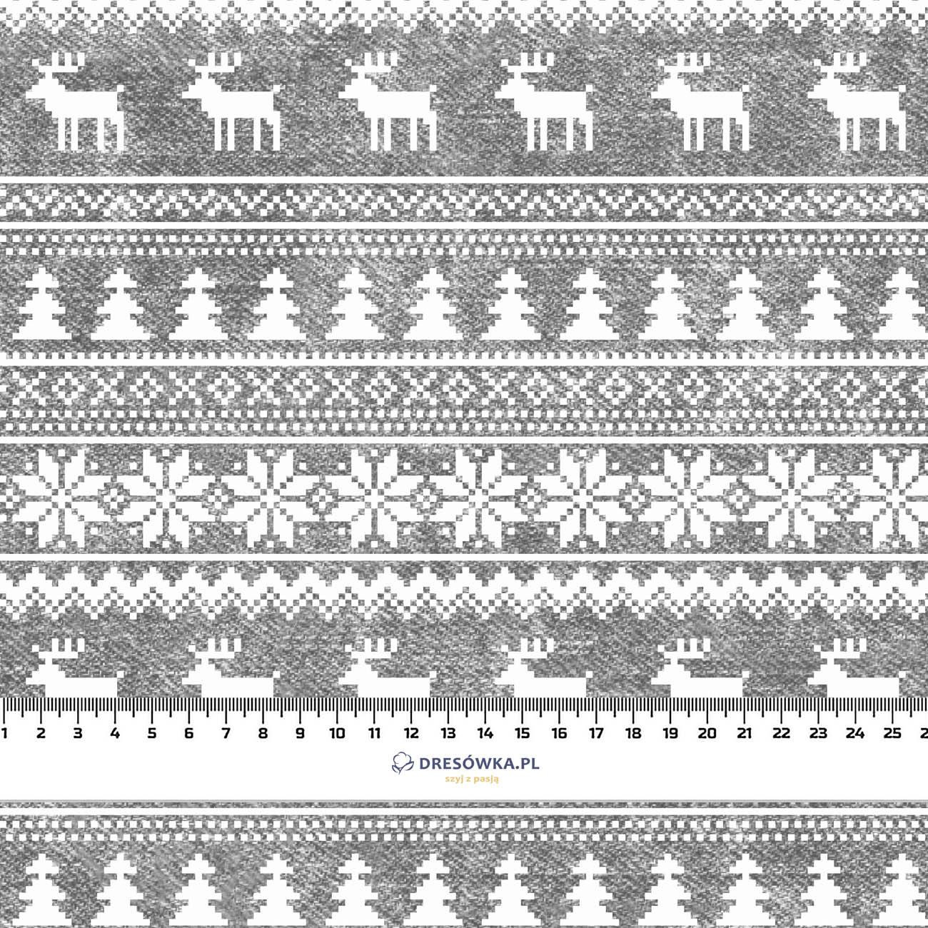 REINDEERS PAT. 2 / ACID WASH GREY - Woven Fabric for tablecloths