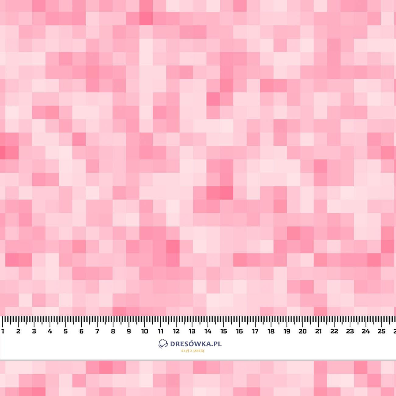 PIXELS pat. 2 / pink - looped knit fabric