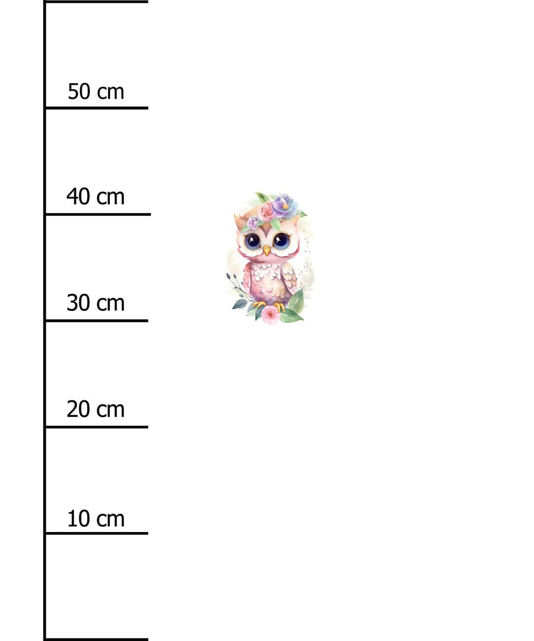 BABY OWL -  PANEL (60cm x 50cm) brushed knitwear with elastane ITY