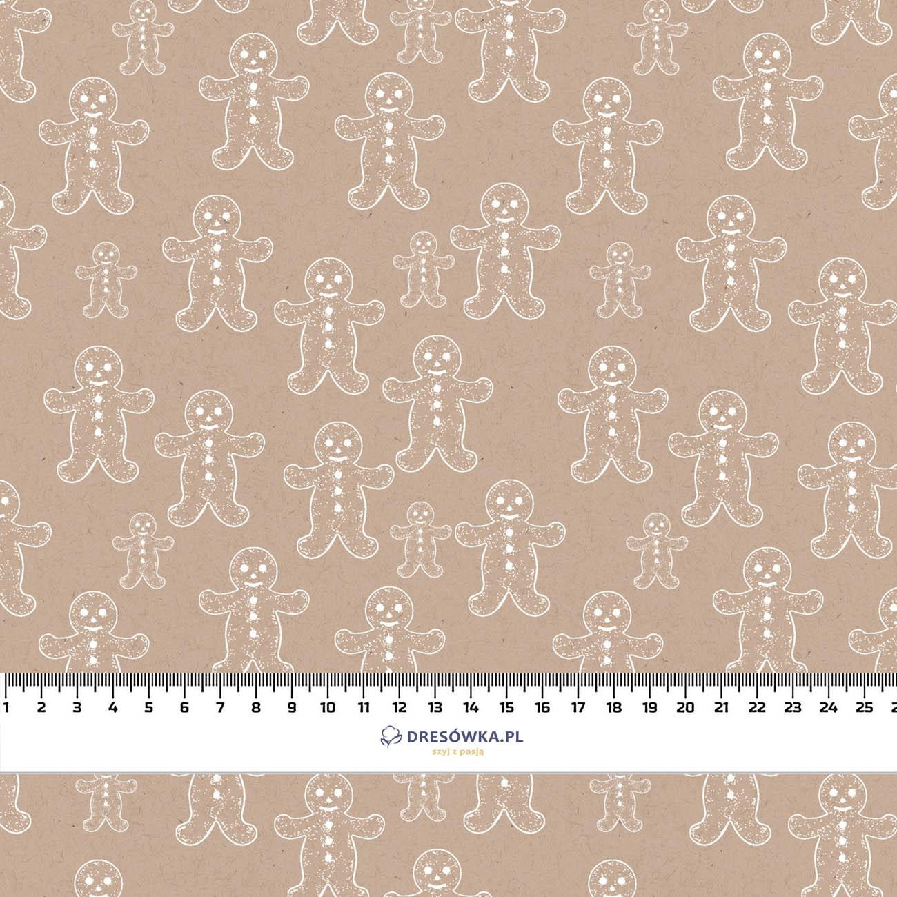 GINGERBREAD MEN (WHITE CHRISTMAS) - looped knit fabric