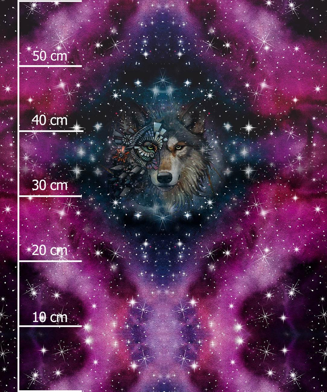 WOLF / WATERCOLOR GALAXY PAT. 8 -  PANEL (60cm x 50cm) looped knit fabric with elastane ITY