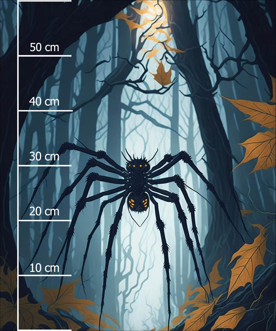 HALLOWEEN SPIDER -  PANEL (60cm x 50cm) looped knit fabric with elastane ITY