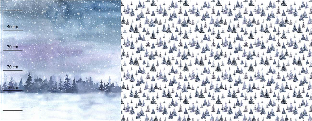 WINTER LANDSCAPE PAT. 2 / CHRISTMAS TREES (PAINTED FOREST) - panel (60cm x 155cm) looped knit 