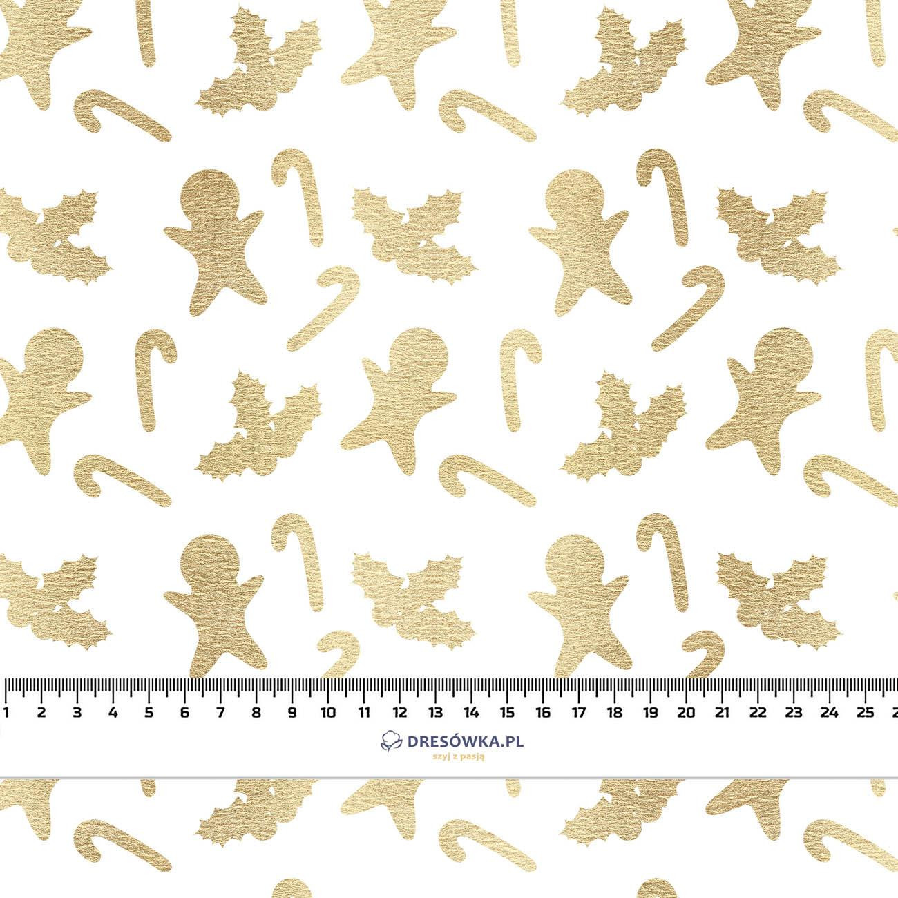 GOLDEN CHRISTMAS SWEETS (WHITE CHRISTMAS) - looped knit fabric
