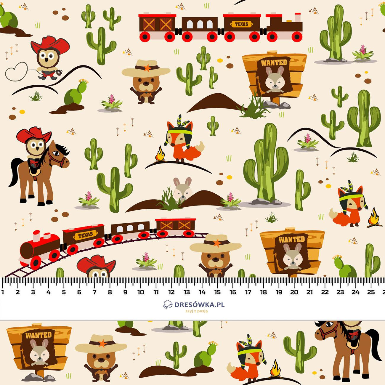 WILD WEST ANIMALS - single jersey with elastane 