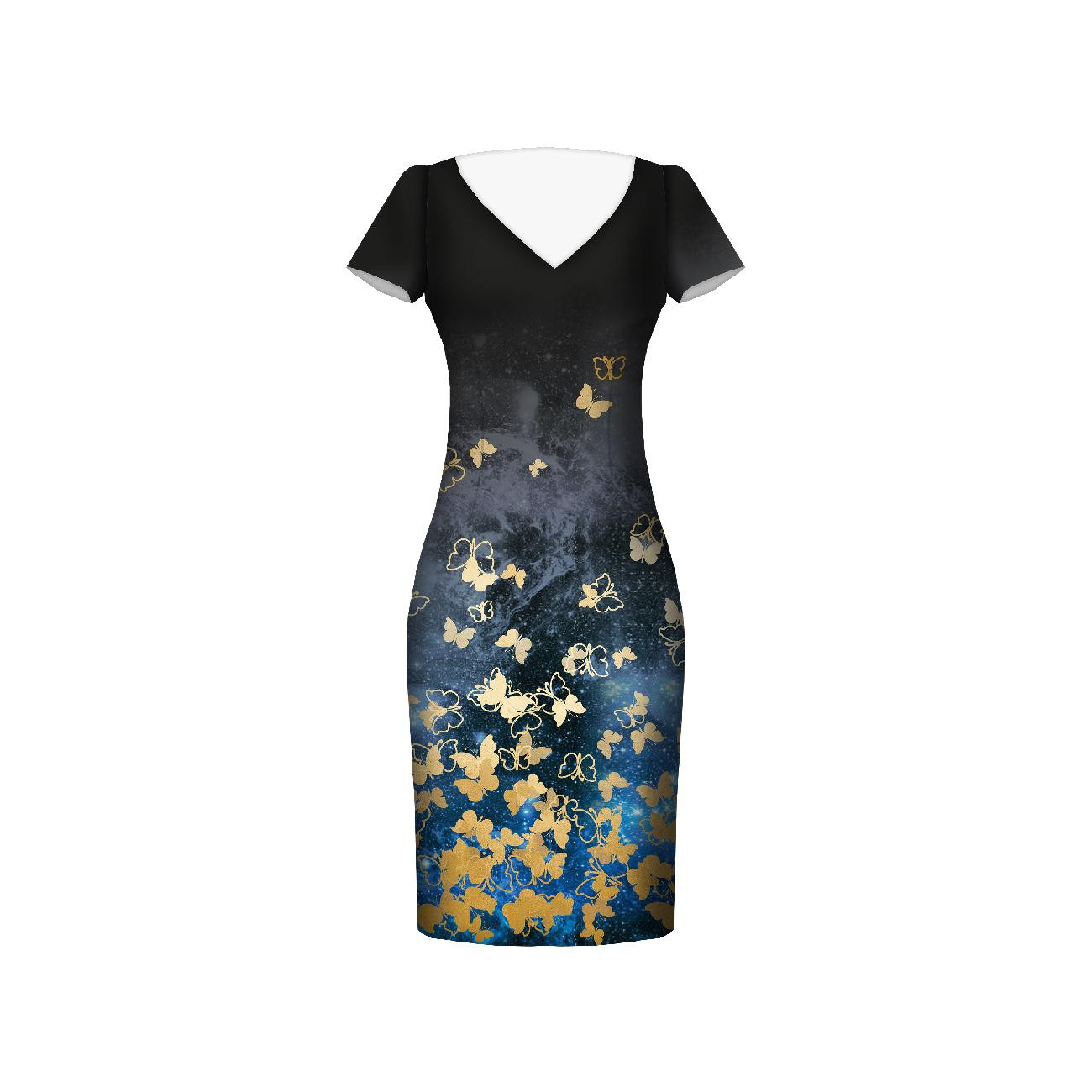 BUTTERFLIES / gold  dress panel 