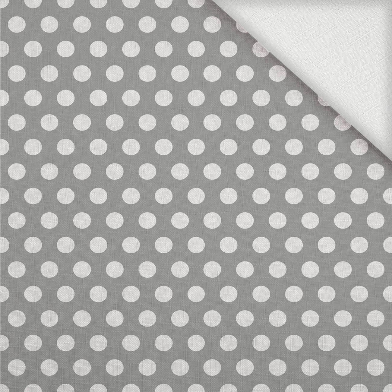 WHITE DOTS / grey  - Woven Fabric for tablecloths