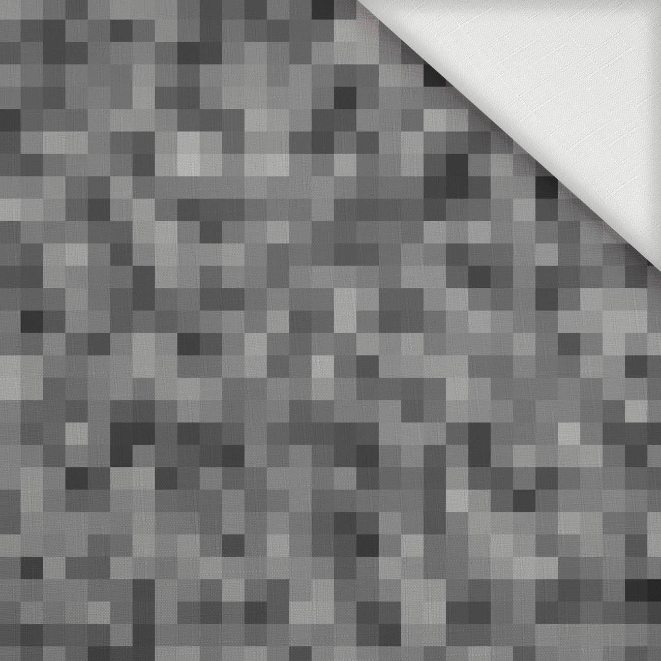 PIXELS pat. 2 / grey - Woven Fabric for tablecloths