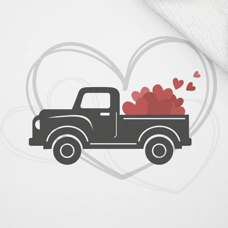 VALENTINE'S CAR (HAPPY VALENTINE’S DAY) - THICK LOOPED KNIT PANEL 75cm x 80cm