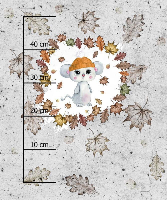 BLANKA THE AUTUMN MOUSE IN THE HAT - panel 50cm x 60cm - looped knit fabric