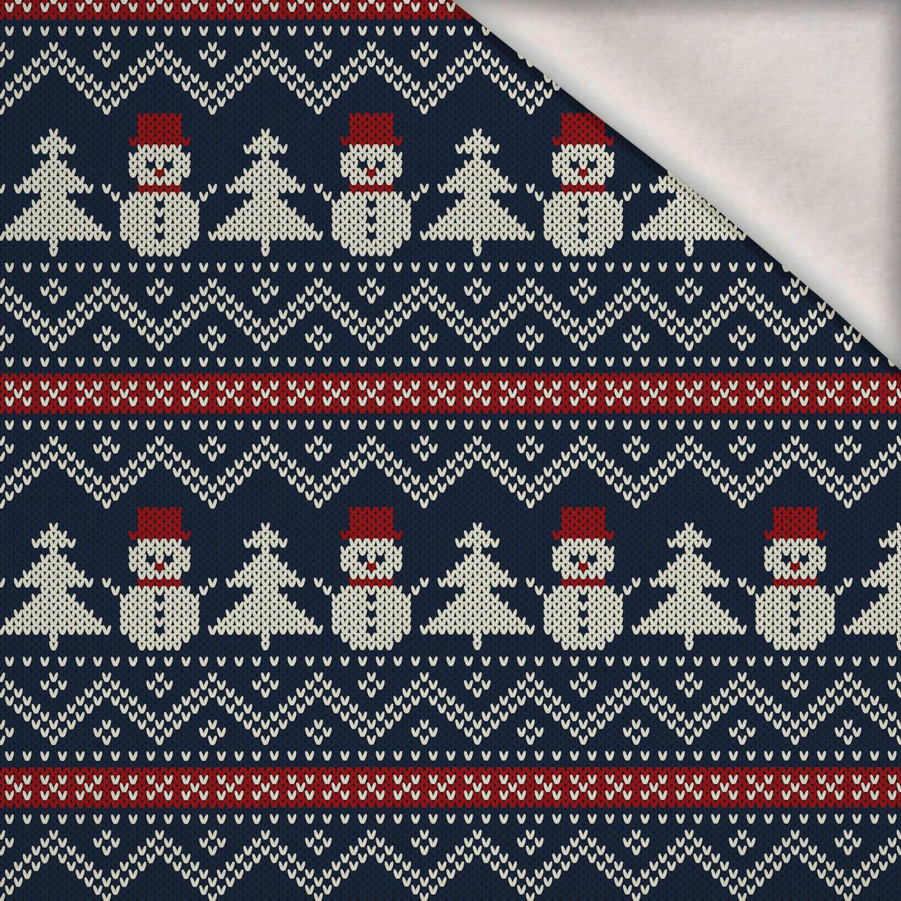 SNOWMEN WITH CHRISTMAS TREES - brushed knitwear with elastane ITY