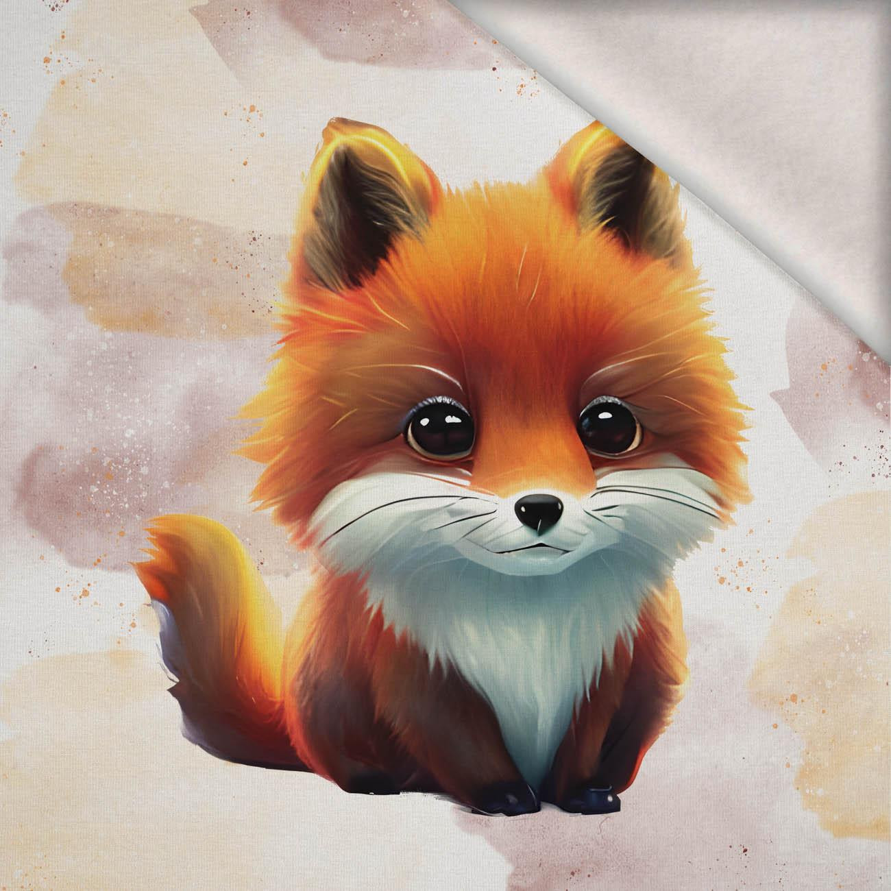 BABY FOX -  PANEL (60cm x 50cm) brushed knitwear with elastane ITY