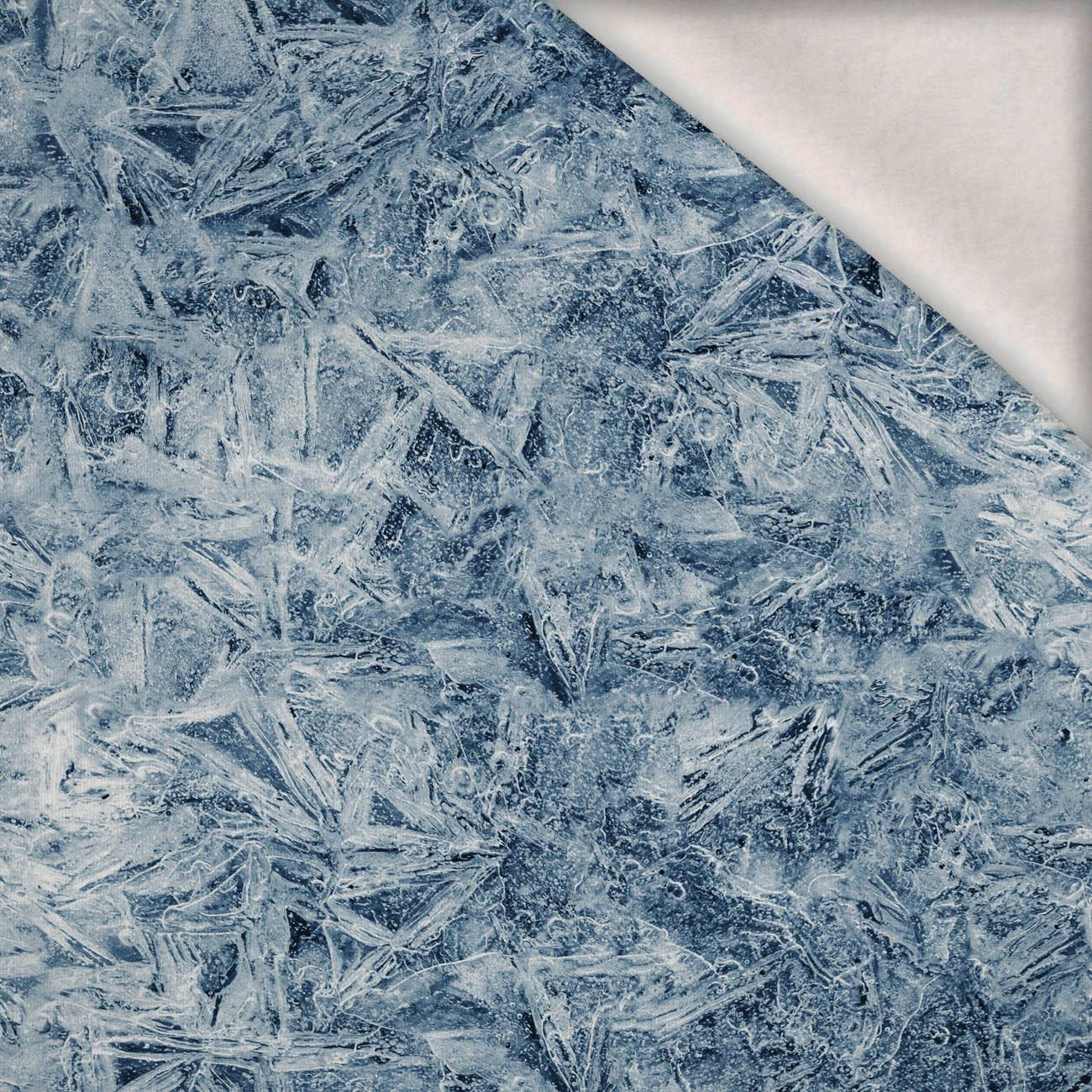 FROST pat. 2 / sea blue (PAINTED ON GLASS) - brushed knitwear with elastane ITY