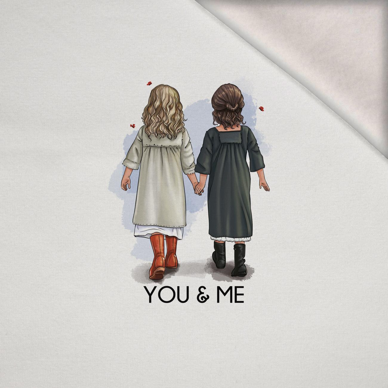 YOU & ME / girls -  PANEL (60cm x 50cm) brushed knitwear with elastane ITY