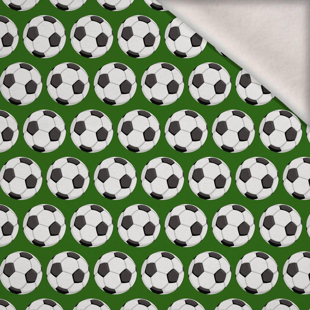 FOOTBALLS pat. 3 / green - brushed knitwear with elastane ITY