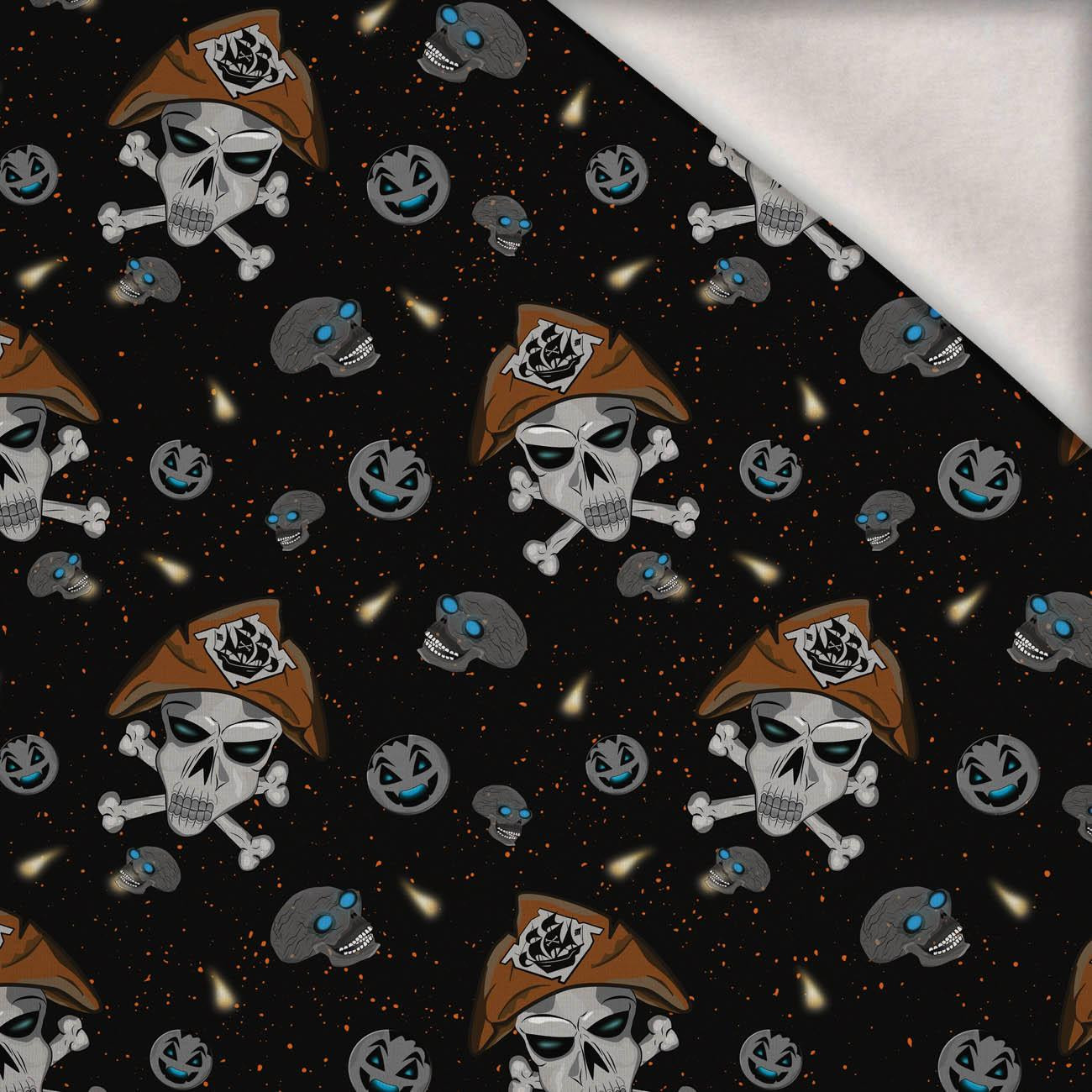 PIRATE SKULLS / BLACK (SCARY HALLOWEEN) - brushed knitwear with elastane ITY
