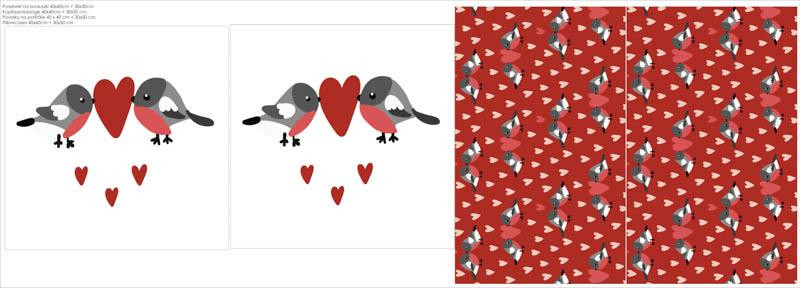 DECORATIVE PILOWS - BIRDS IN LOVE pat. 2