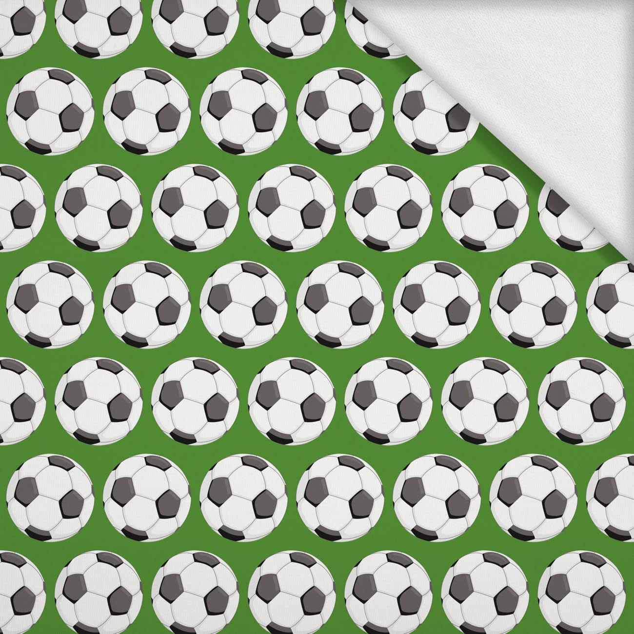 FOOTBALLS pat. 3 / green - looped knit fabric with elastane ITY