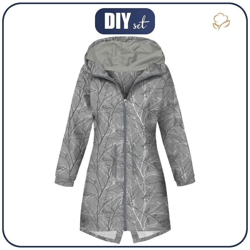 WOMEN'S PARKA (ANNA) - BIRDS (GREY) - softshell