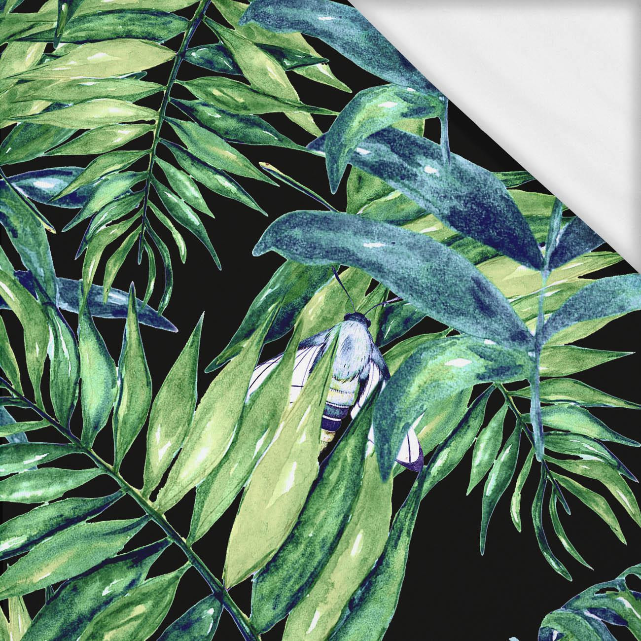 LEAVES AND INSECTS PAT. 6 (TROPICAL NATURE) / black- single jersey with elastane ITY