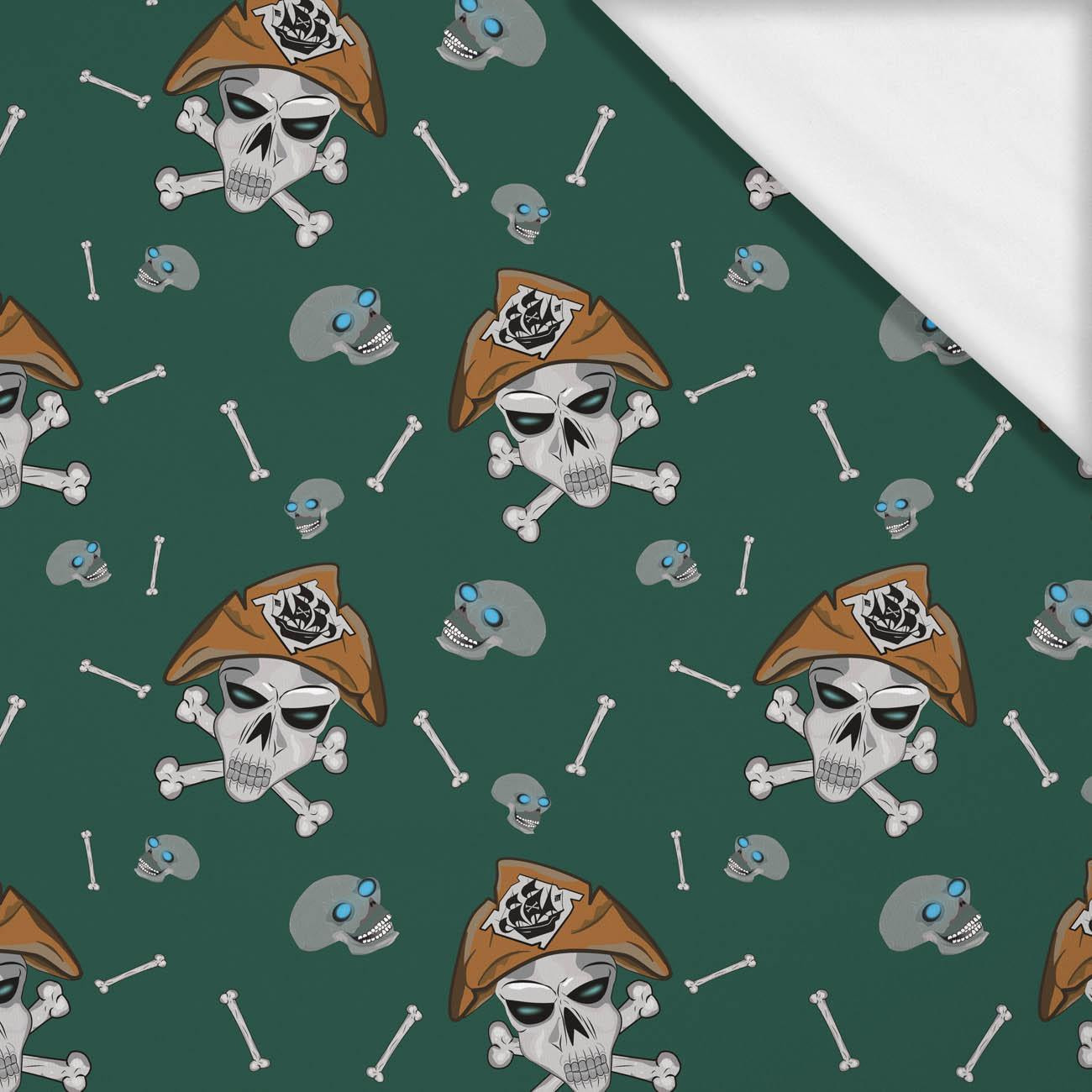 PIRATE SKULLS / BOTTLED GREEN (SCARY HALLOWEEN)- single jersey with elastane ITY