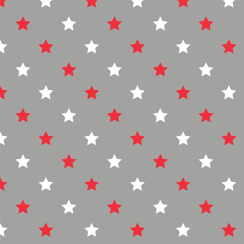 DIAGONAL RED STARS / grey