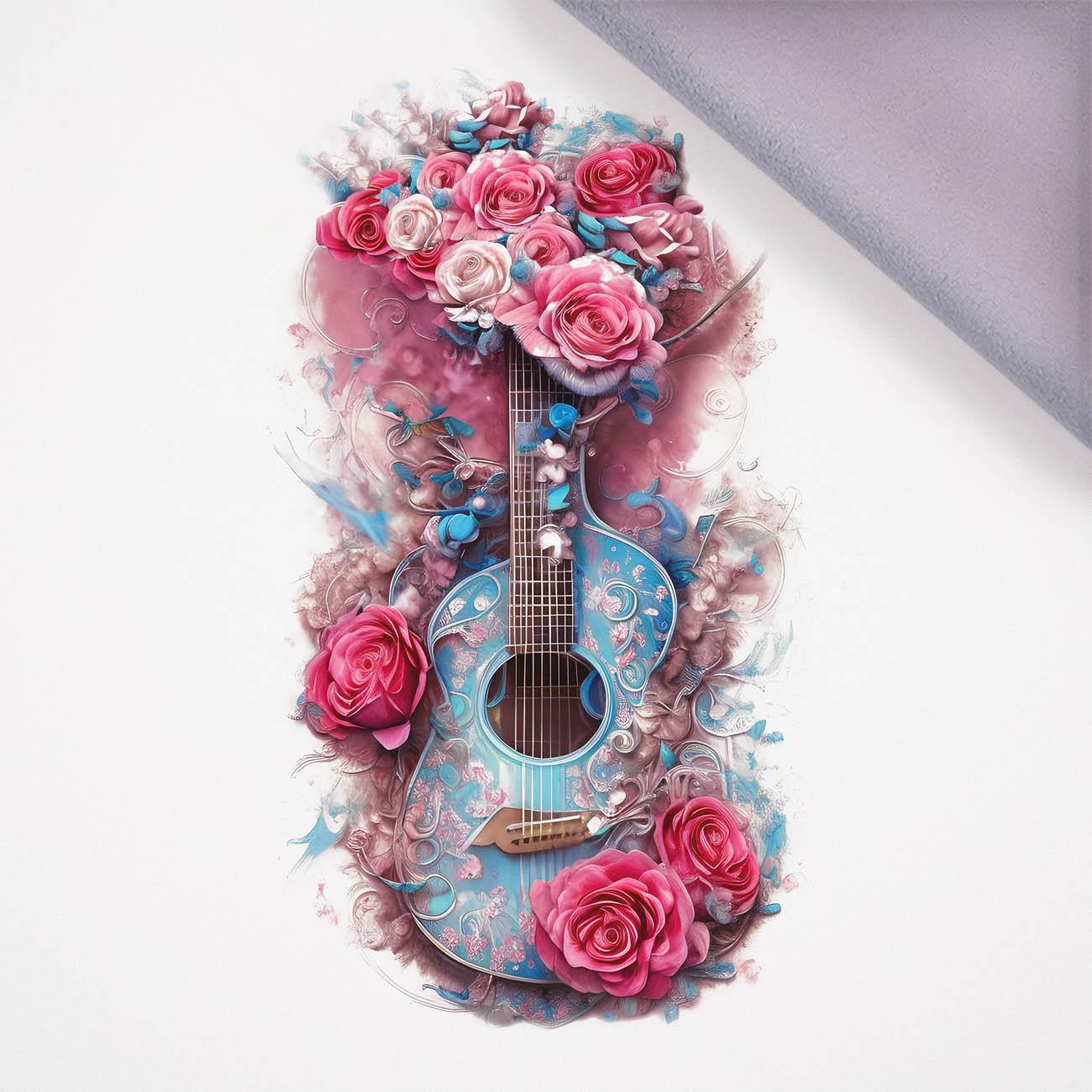 GUITAR WITH ROSES - panel (75cm x 80cm)  softshell 