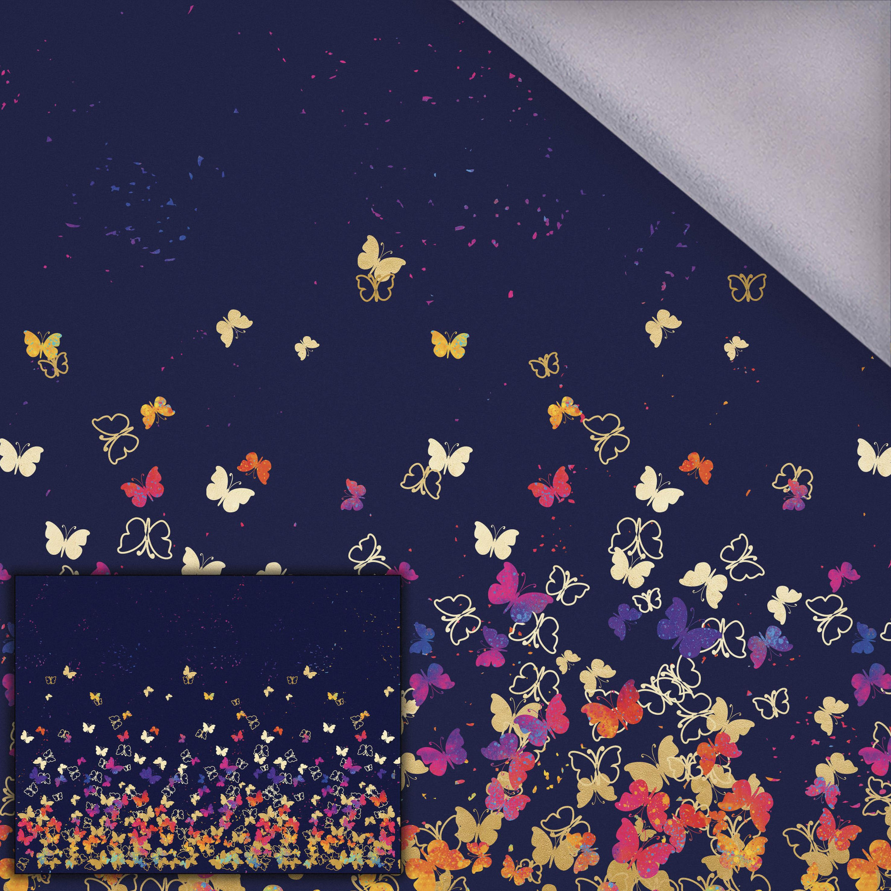 BUTTERFLIES / colorful - panel Single jersey with elastane 