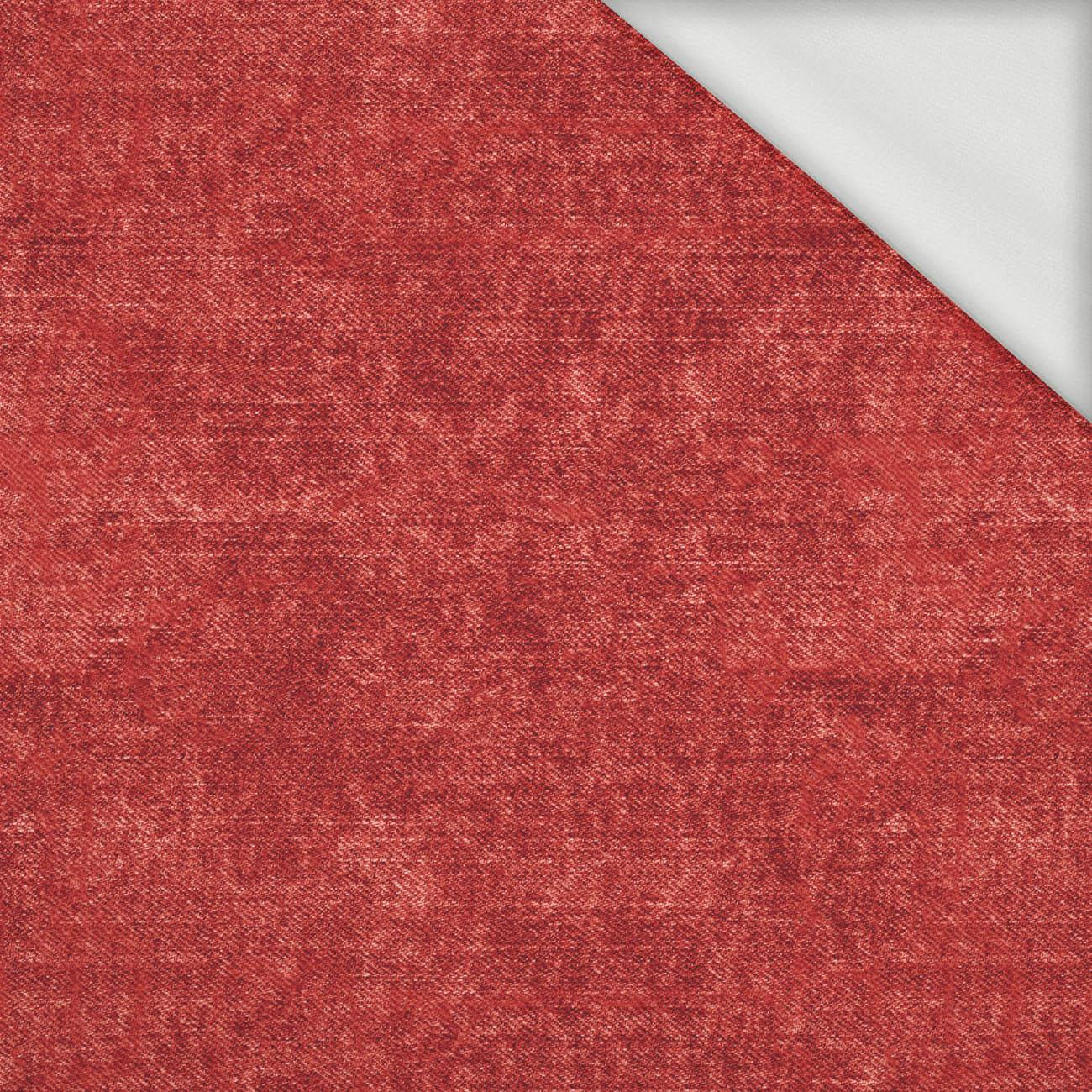 ACID WASH / RED - looped knit fabric